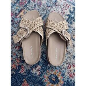 Marc Fisher Women's Welti Tan Adjustable Slide Sandals‎ Size 7.5M